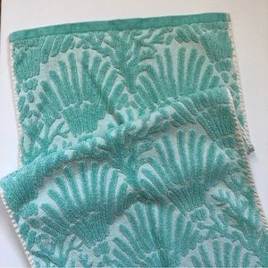 Anthropologie Hand Towel - set of 3 - Turquoise & Cream